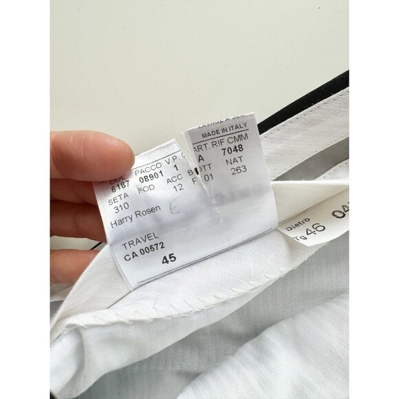 NWOT Men's CANALI Black Travel Wool Mohair Satin-Trimmed Tuxedo Pants, Size 46R - Picture 15 of 16